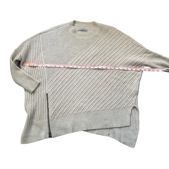 All Saints Chunky Asymmetrical Cable Knit Texture Block Sweater Sz XS - Picture 11 of 13